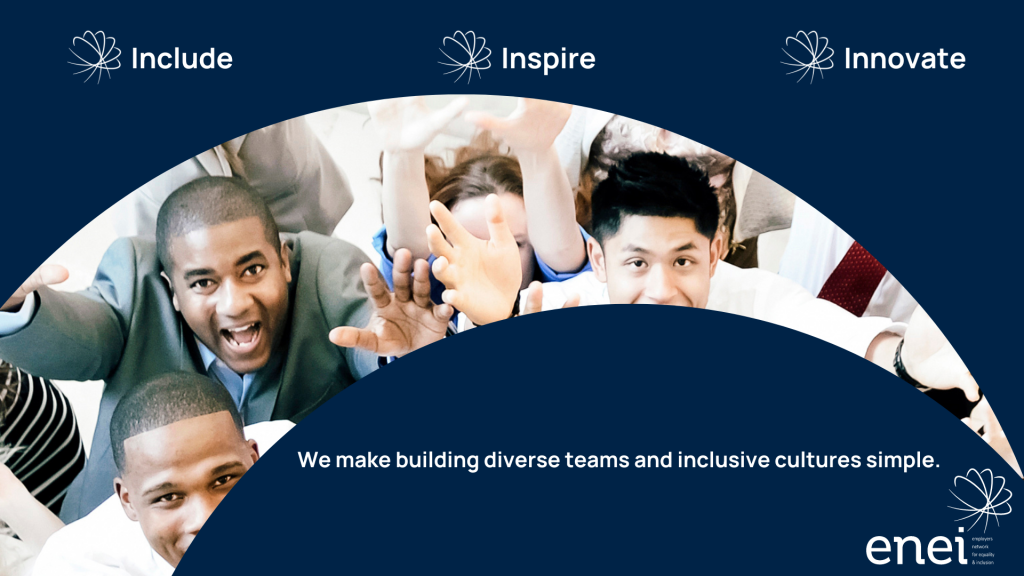 We make building diverse teams and inclusive cultures simple. A diverse team of people in business clothing celebrate together.