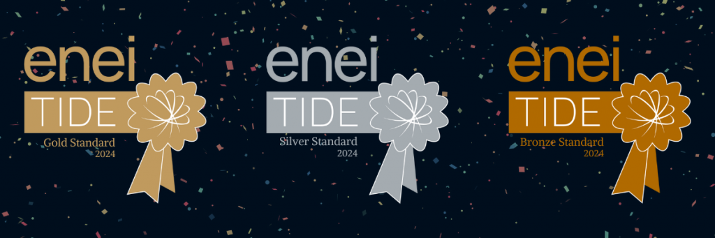 Graphic shows the gold, silver, and bronze TIDE award logos against a celebratory background.
